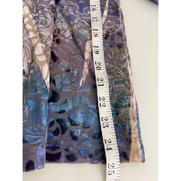 Vintage Y2K Boston Proper Top L Boho Glam Velvet Burnout Beaded V-Neck Fairy - Picture 8 of 8